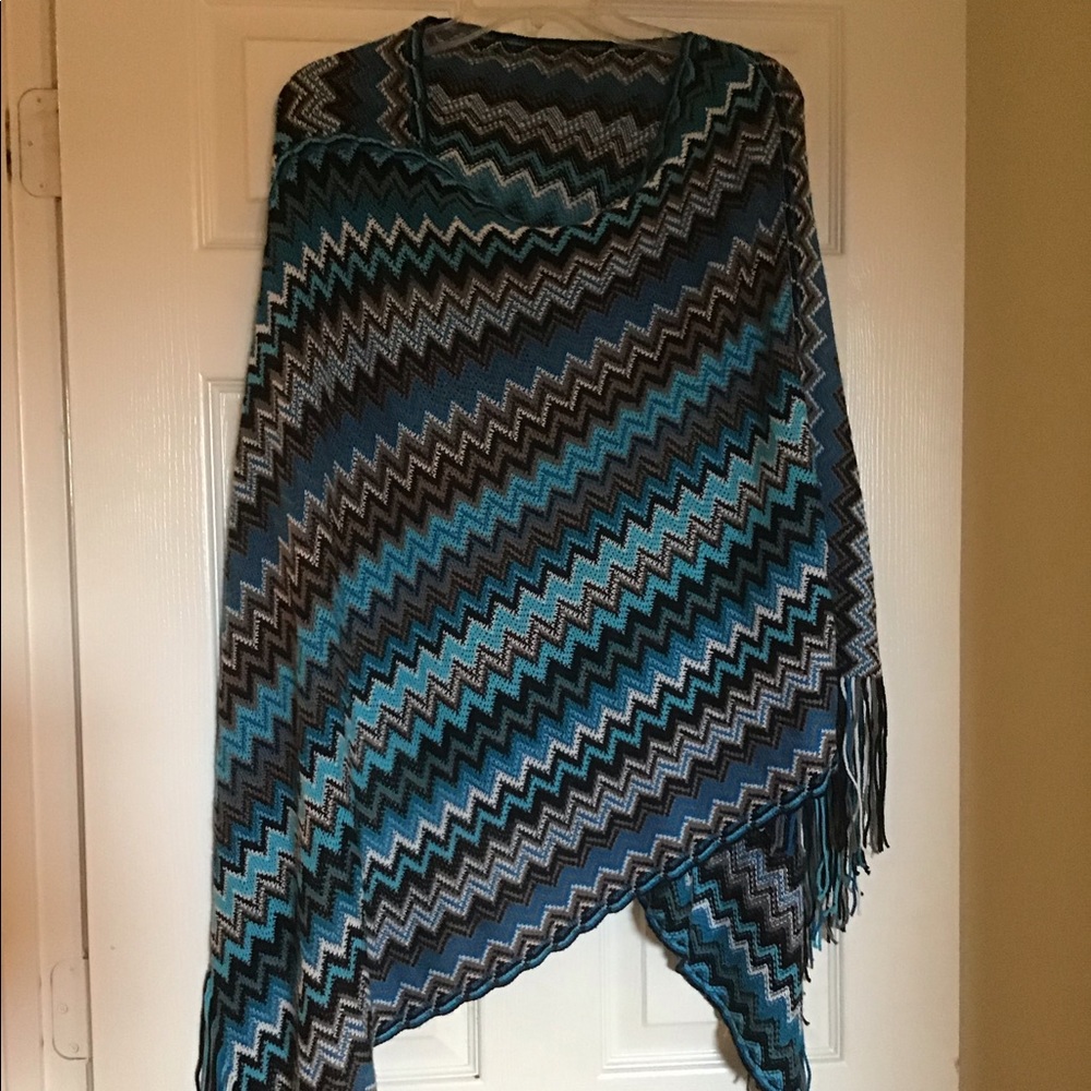 Multicolored poncho